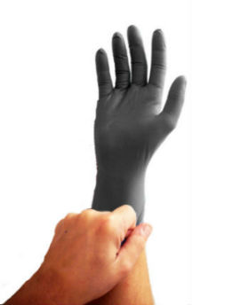 Skintx 5mil Black Nitrile Glove, Medium 100/box